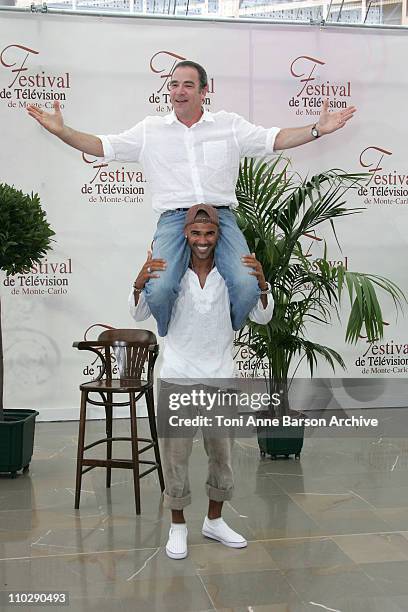 Shemar Moore and Mandy Patinkin during 2007 Monte Carlo Television Festival - "Criminal Minds" Shemar Moore and Mandy Patinkin Photocall at Grimaldi...