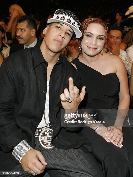 Daddy Yankee and wife during Premio Lo Nuestro a la Musica Latina 2007 - Show at American Airlines Arena in Miami, Florida, United States.