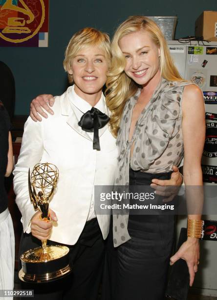 Ellen DeGeneres, winner Oustanding Talk Show and Oustanding Talk Show Host, and Portia de Rossi