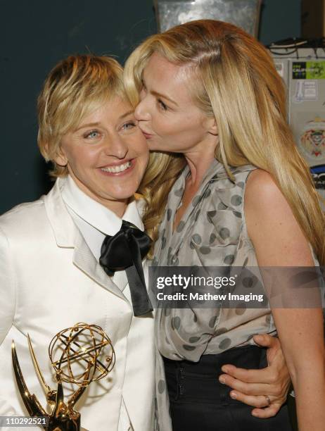 Ellen DeGeneres, winner Oustanding Talk Show and Oustanding Talk Show Host, and Portia de Rossi