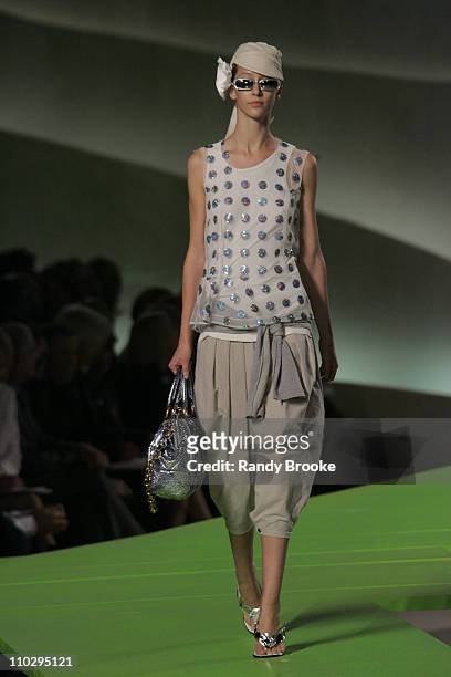 Alana Zimmer wearing Marc Jacobs Spring 2007 during Olympus Fashion Week Spring 2007 - Marc Jacobs - Runway at New York State Armory in New York...