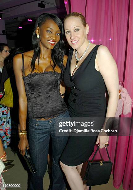 Oluchi Onweagba and Amy Sacco during Victoria's Secret Launches Very Sexy Makeup - After Party at Xchange in New York City, New York, United States.