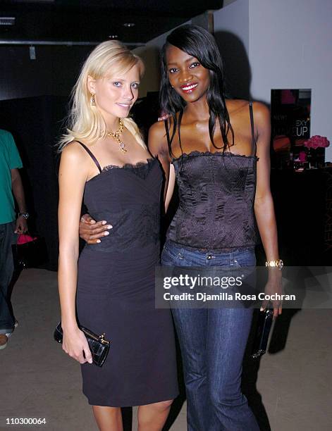 Yfke Sturm and Oluchi Onweagba during Victoria's Secret Launches Very Sexy Makeup - After Party at Xchange in New York City, New York, United States.