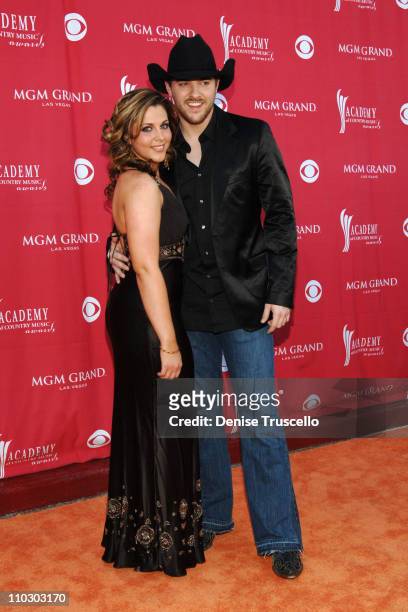 Adrianne Leon and Chris Young during 42nd Academy of Country Music Awards - Red Carpet at The MGM Grand Hotel and Casino Resort in Las Vegas, Nevada.