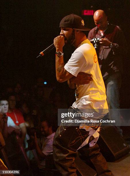 Joe Budden attends AllHipHop Rebirth Finale Concert at the Nokia Theater on September 21, 2007 in New York City.