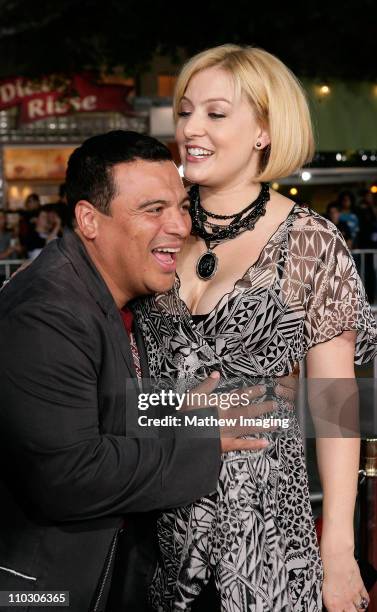 Carlos Mencia and Amy Mencia at the premiere of "The Heartbreak Kid" at Mann's Village Theater on September 27, 2007 in Westwood, California.