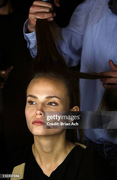 Natasha Poly backstage at Diesel Fall 2007 during Mercedes-Benz Fashion Week Fall 2007 - Diesel - Backstage at Cipriani in New York City, New York,...