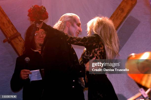 Penn Jillette, Dee Snider and Suzette Snider during Dee and Suzette Snider's Vow Renewal by Penn Jillette Featuring Van Helsing's Curse at The Joint...