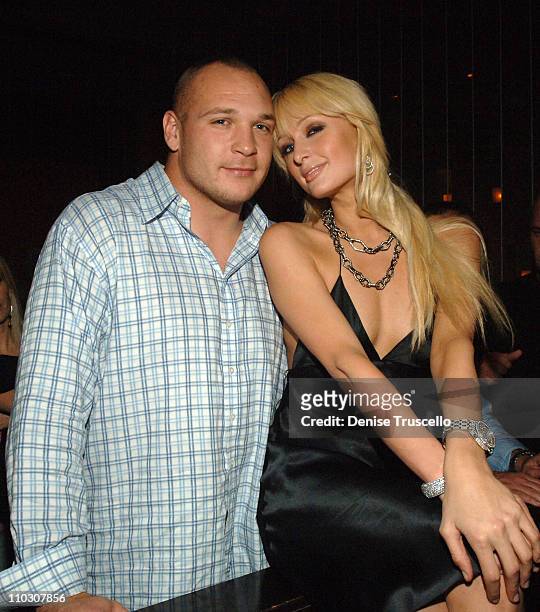 Brian Urlacher and Paris Hilton during Paris Hilton at Jet Nightclub at the Mirage Hotel and Casino Resort - October 21, 2006 at JET Nightclub at The...
