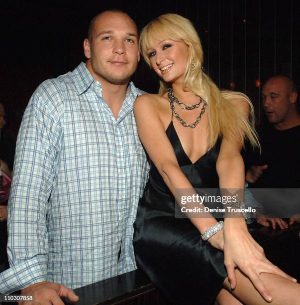 Brian Urlacher and Paris Hilton during Paris Hilton at Jet Nightclub at the Mirage Hotel and Casino Resort - October 21, 2006 at JET Nightclub at The...