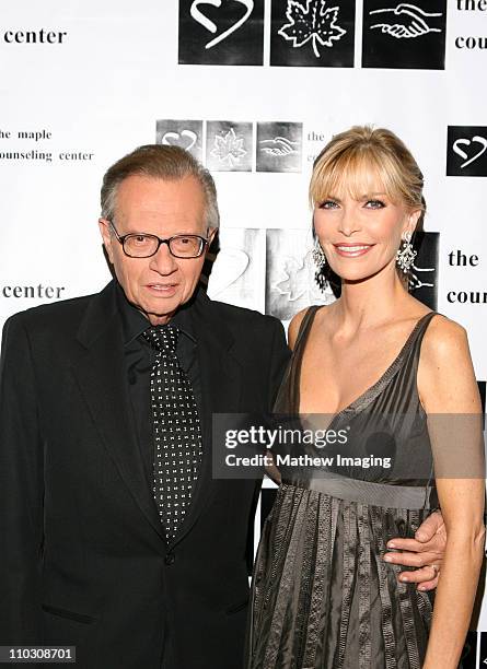 Larry King and Shawn King during Maple Counseling Center 2006 Crystal Ball at Beverly Hilton Hotel in Beverly Hills, California, United States.