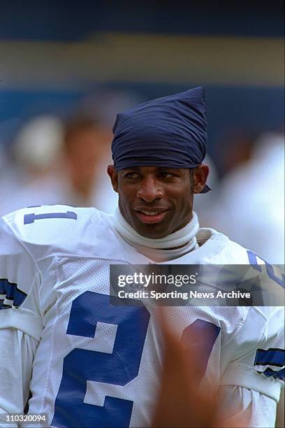 Dallas Cowboys Deion Sanders during the season opener against the Pittsburgh Steelers Aug. 31 at Three Rivers Stadium in Pittsburgh.