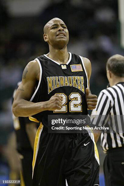 College Basketball - University of Wisconsin-MIlwaukee Ed McCants against Alabama during the first round of the NCAA Tournament on March 17, 2005 in...