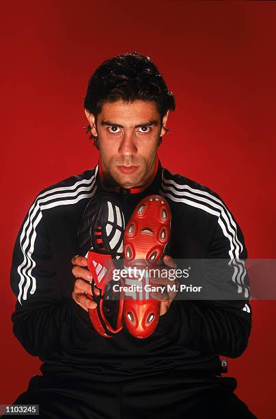 Rui Costa of AC Milan and Portugal with the new Adidas Predator Mania football boots during a photoshoot in Oxford, England. \ Mandatory Credit: Gary...