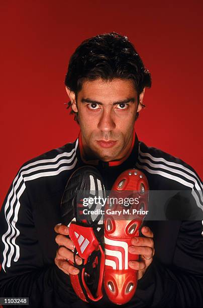 Rui Costa of AC Milan and Portugal with the new Adidas Predator Mania football boots during a photoshoot in Oxford, England. \ Mandatory Credit: Gary...
