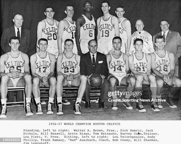 NBA Boston Celtics 195657 World Championship Team Photograph.... News
