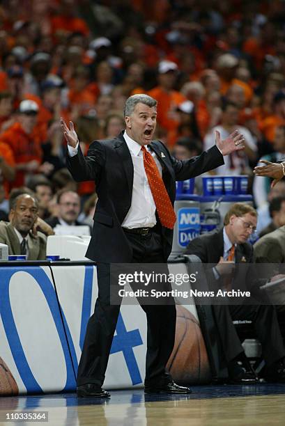 Apr 08, 2005; St Louis, MO, USA; Illinois head coach,Bruce Weber against Louisville in the NCAA tournament Final Four semi-finals at the Edward Jones...