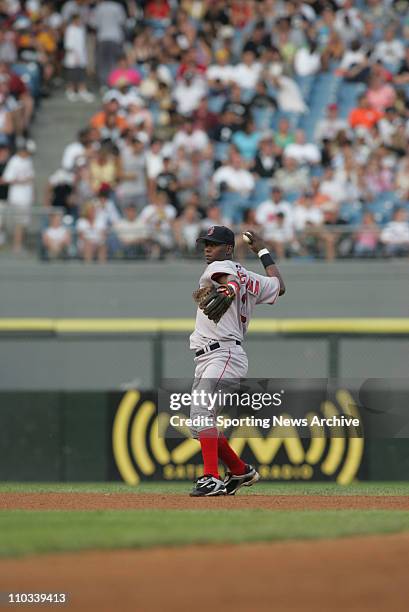 Boston Red Sox Edgar Renteria against Chicago White Sox in Chicago, Ill., on July 23, 2005. The Red Sox won 3-0.