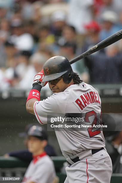 Boston Red Sox Manny Ramirez against Chicago White Sox in Chicago, Ill., on July 23, 2005. The Red Sox won 3-0.