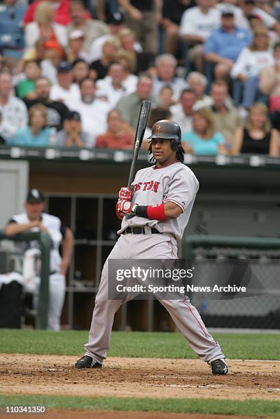 Boston Red Sox Manny Ramirez against Chicago White Sox in Chicago, Ill., on July 23, 2005. The Red Sox won 3-0.