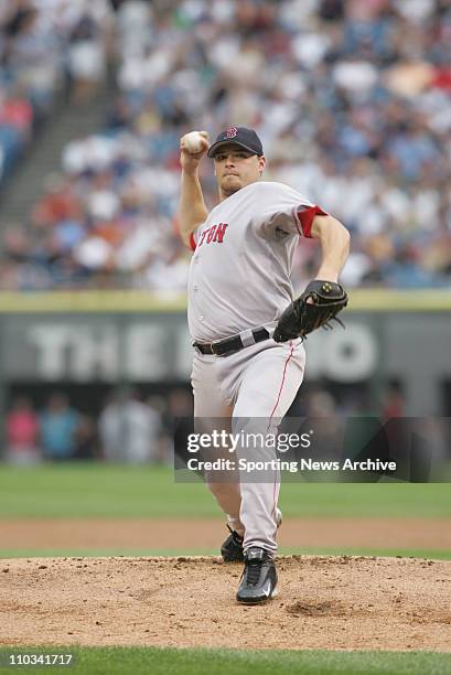 Boston Red Sox Wade Miller against Chicago White Sox in Chicago, Ill., on July 23, 2005. The Red Sox won 3-0.