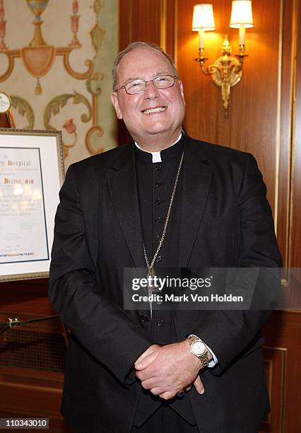 Arch Bishop Timothy M. Dolan attends the 26th annual Calvary Hospital awards gala at The Pierre Hotel on June 3, 2009 in New York City.