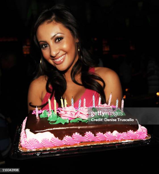 Francia Raisa celebrates her 21st birthday at Blush nightclub at Wynn Las Vegas on August 6, 2009 in Las Vegas, Nevada.