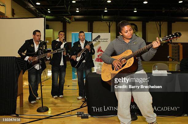 Los Compas de Terre and Gibson guitar winner at the Latin GRAMMY in the Schools at Benito Juarez Academy on October 2, 2009 in Chicago, Illinois.