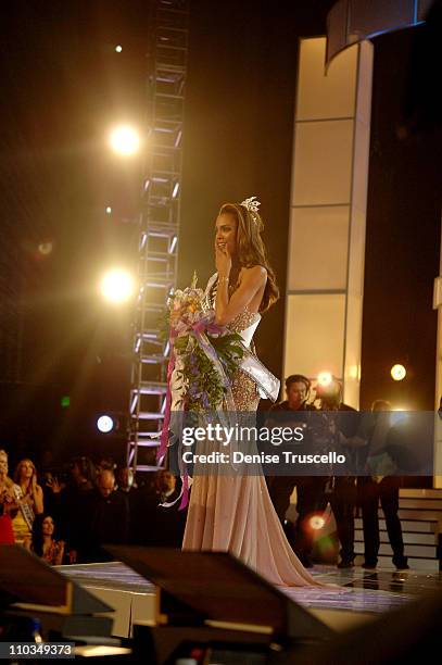 Miss USA 2008/Miss Texas Crystle Stewart attends the 2008 Miss USA Competition at Planet Hollywood Resort & Casino on April 11, 2008 in Las Vegas,...