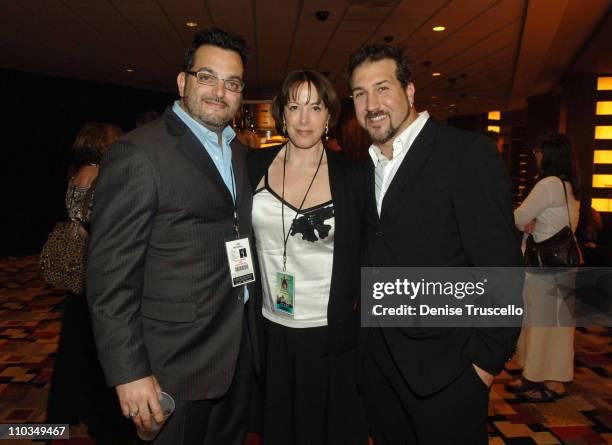 Joe Mulvihill, Amy Sadowsky and singer Joey Fatone attend the 2008 Miss USA Competition After Party at Planet Hollywood Resort & Casino on April 11,...