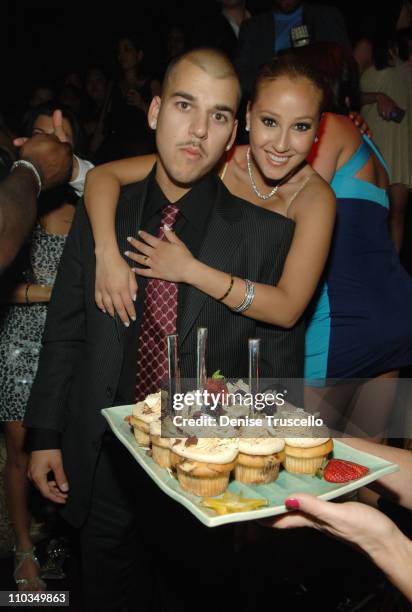 Personality Robert Kardashian and actress/singer Adrienne Bailon attends Jason Strauss' birthday and Christian Siriano hosting at TAO Nightclub in...