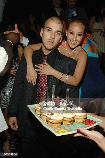 Personality Robert Kardashian and actress/singer Adrienne Bailon attends Jason Strauss' birthday and Christian Siriano hosting at TAO Nightclub in...