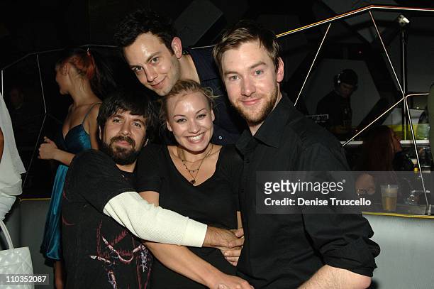 Actor Josh Gomez, actor Jonathan Sadowski, actress Yvonne Strahousky and Lee Jones attend the Maroon 5 after party at MOON Nigthclub at The Palms...