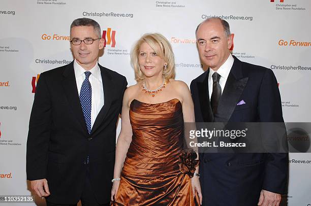 Former New Jersey Gov. Jim McGreevey, Francine LeFrak and Rick Friedberg attend "A Magical Evening" hosted by The Christopher and Dana Reeve...