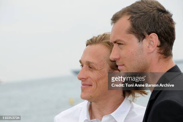 Director Jeremy Gilley and actor Jude Law attend the The Day After Peace photocall at Majestic Beach during the 61st Cannes International Film...