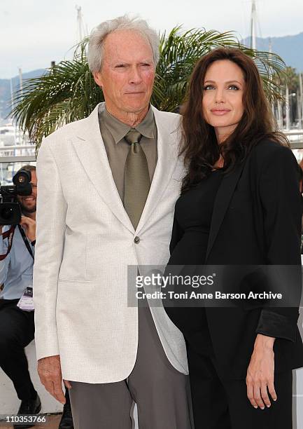 Director Clint Eastwood and actress Angelina Jolie attend the "Changeling" photocall at the Palais des Festivals during the 61st Cannes International...