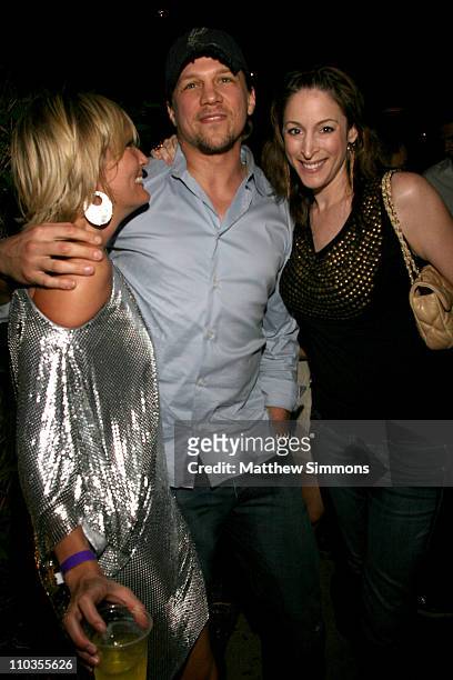 Angie Banicki, Marc Blucas, and Rachel Shapiro attend a birthday party for Angie Banicki and JJ Banicki at the Tropicana Bar at the Roosevelt Hotel...