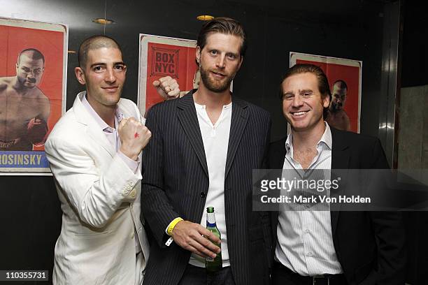 Chris Eisenberg, Luke Raymond, Jed Weinstein attend BOX NYC at Roseland Ballroom on April 15, 2010 in New York City.