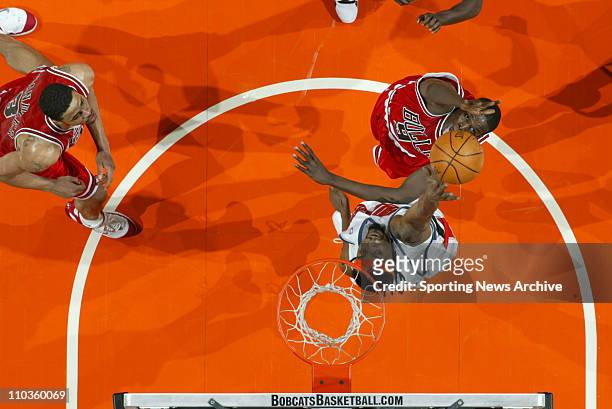 Dec 28, 2005; Charlotte, NC, USA; The Chicago Bulls LUOL DENG against the Charlotte Bobcats MELVIN ELY on Dec. 28 at the Charlotte Bobcats Arena in...