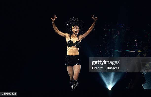 American musician Madonna performs in concert, New York, New York, 1993.