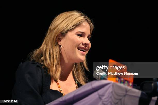 Jenna Bush speaks to students about her trip to Latin America and the AIDS epidemic she witnessed there at Eagle Rock High School October 31, 2007 in...