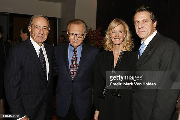 Former Governor Mario Cuomo, TV Personality Larry King, TV Personality and Chef Sandra Lee, and Politician Andrew Cuomo at the launch party for book...