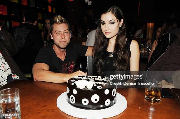 Lance Bass and Sasha Grey celebrate Sasha's 21st Birthday at Tao Las Vegas on March 14, 2009 in Las Vegas, Nevada.