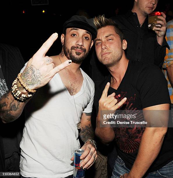 McLean and Lance Bass attend Sasha Grey's 21st birthday at Tao Las Vegas on March 14, 2009 in Las Vegas, Nevada.