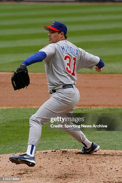 May 19, 2006; Chicago, IL, USA; Chicago Cubs Greg Maddux against Chicago White Sox in Chicago, Ill., on May 19, 2006. The White Sox won 6-1.