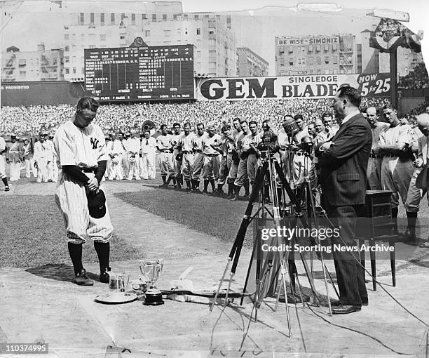 Nov 15, 2007 - New York, NY, USA - LOU GEHRIG July 4 "Lou Gehrig Appreciation Day" at Yankee Stadium. Often referred to as the "The Luckiest Man on...