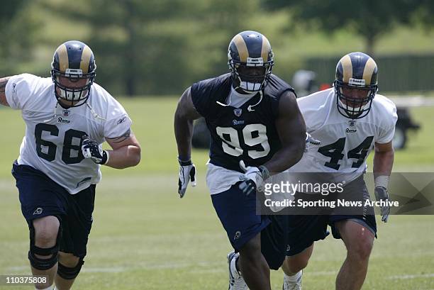 Jun 10, 2006; St Louis, MO, USA; MADISON HEDGECOCK, RICHIE INCOGNITO, CLAUDE WROTEN at St Louis Rams minicamp at Rams Park in St Louis, MO on Monday...