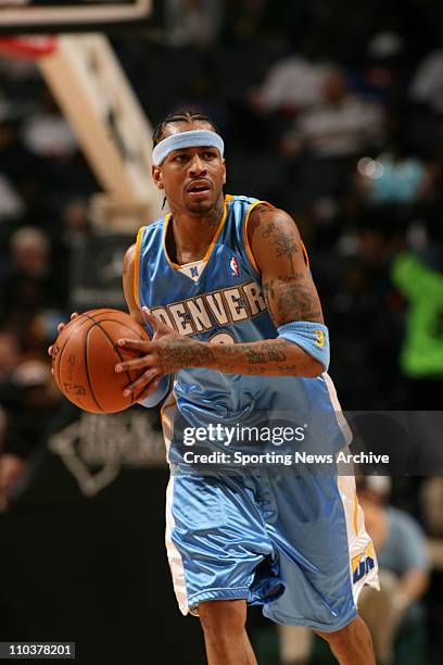 Jan 14, 2008 - Charlotte, North Carolina, USA - NBA Basketball: Denver Nuggets' ALLEN IVERSON against Charlotte Bobcats on Jan. 14, 2008 in...