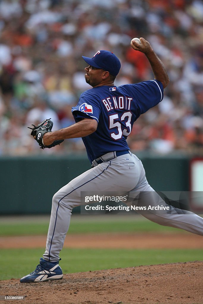 Jason Benoit Rangers Jul 24, 2006; Baltimore, MD, USA; Texas Rangers Joaquin Benoit... News ...
