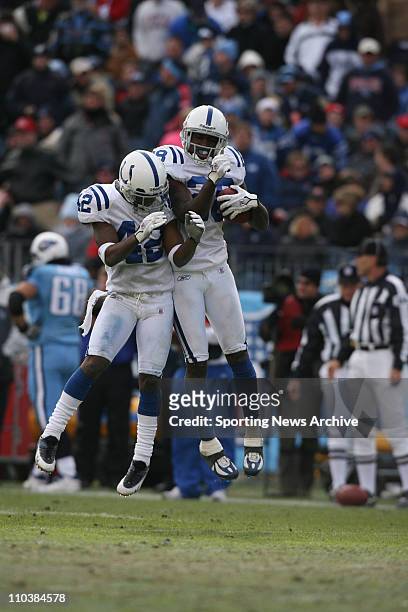 Dec 03, 2006; Nashville, TN, USA; The Indianapolis Colts MARLIN JACKSON and JASON DAVID against the Tennessee Titans at LP Field. The Titans won...